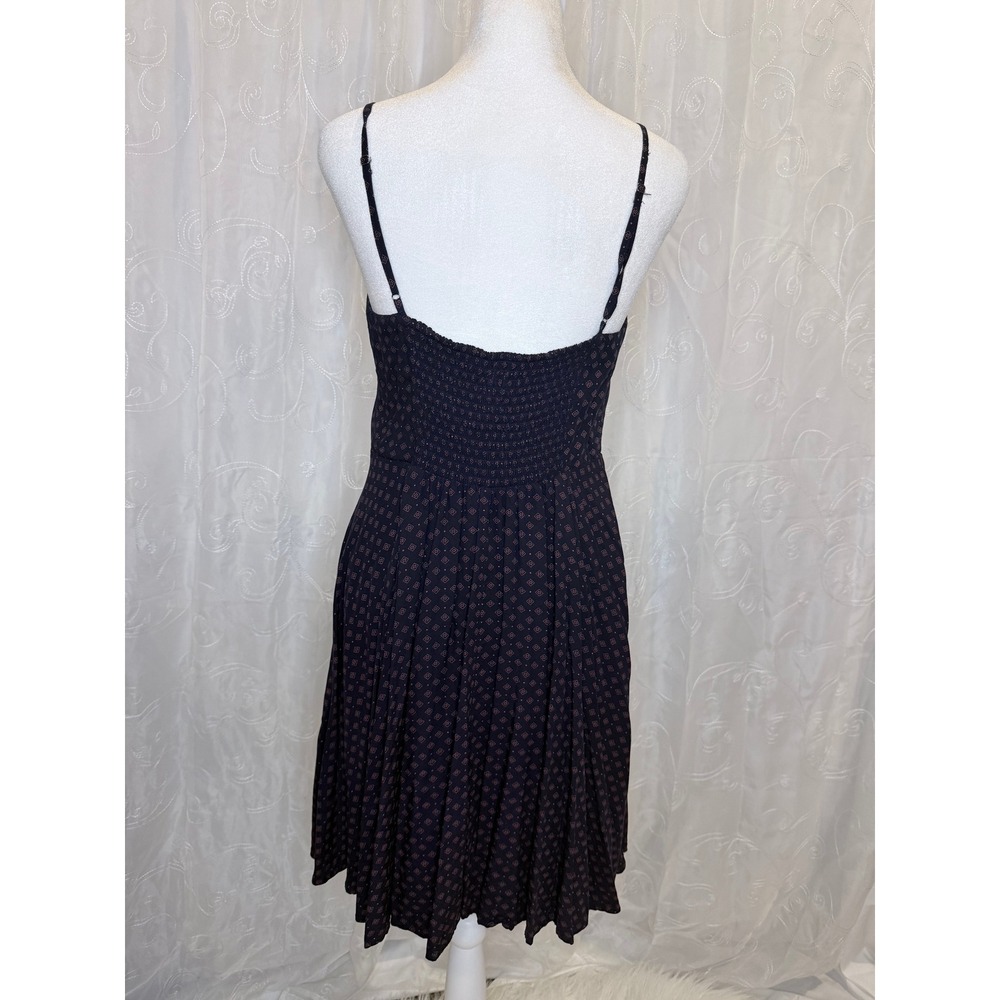 Gap Womens Navy Blue Geometric Diamond Print Smocked Back Cami Dress Small - Picture 3 of 7